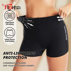 Flarixa Protective Slip Shorts Under the Skirts BoyShorts Women Seamless High Waist Boxer Briefs Safety Panties Anti-Chafing Leg