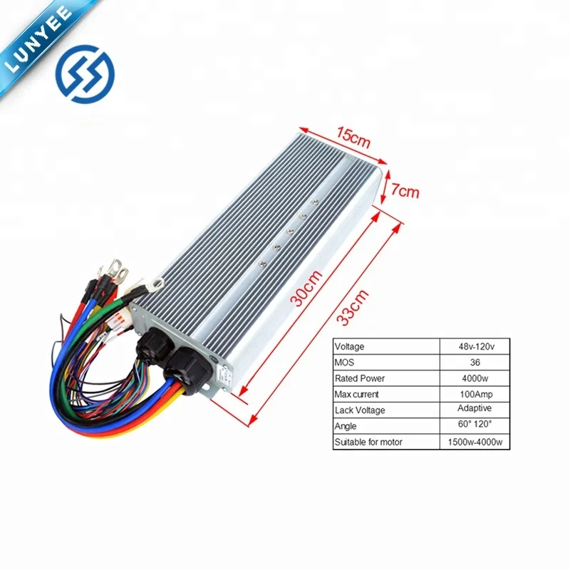 4000W 48v 60v 72V 84V 96v 120V hub Motor Controller 36MOS