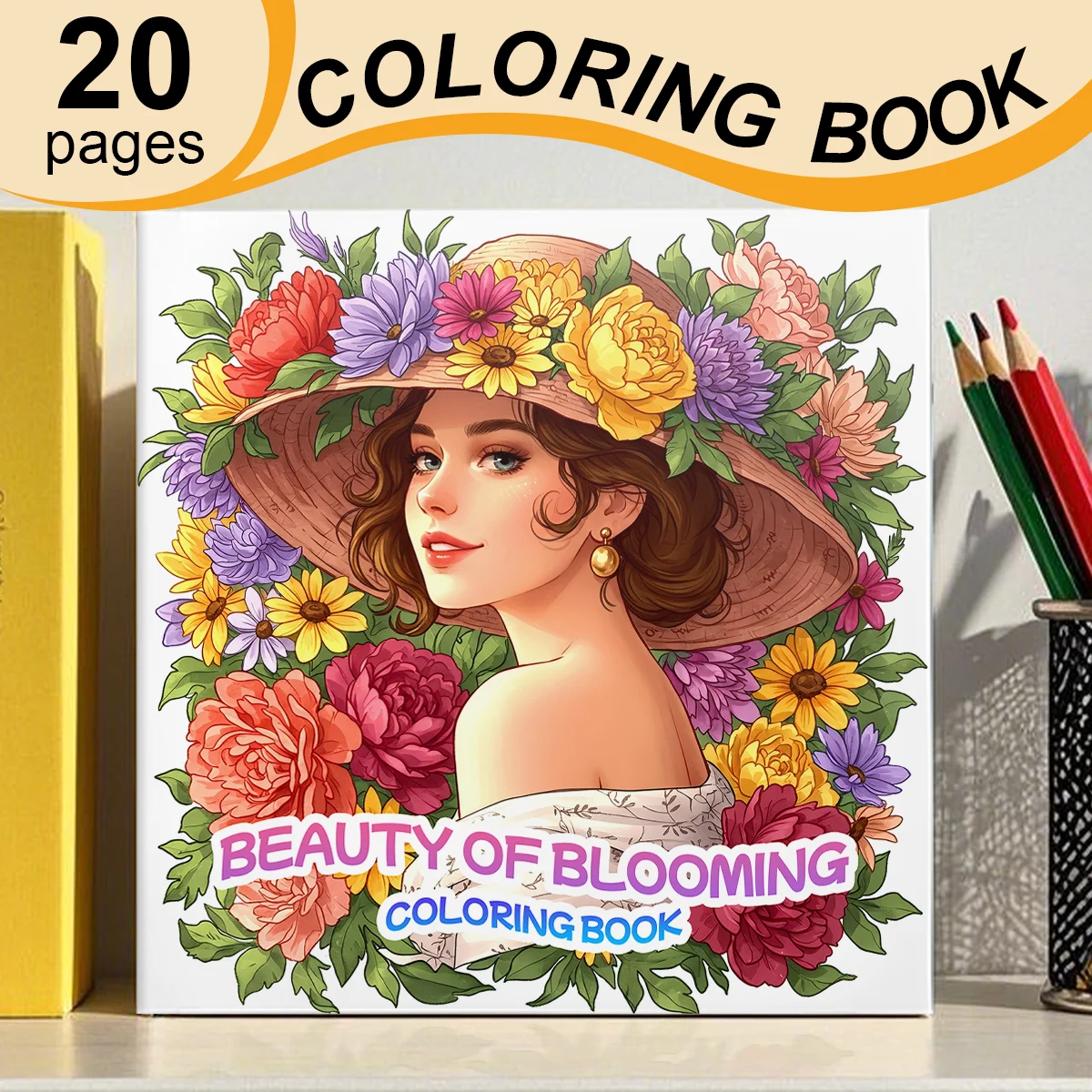 Beauty of Blooming Coloring Book, Vintage Floral Women & Elegant Flower Designs, Relaxing Art Therapy Coloring Pages for Adults