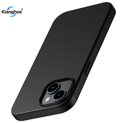 Silicone Soft Matte Luxury Case For iPhone 15 14 Plus 13 12 Mini 11 Pro XS Max X XR SE 2 3 7 8 Plus Ultra Thin Solid Black Cover