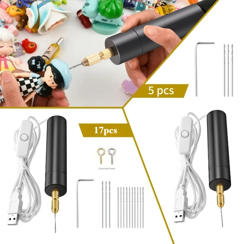 

Электрическая USB-мини-дрель, 5/17 шт., набор USB-дрели, вращающиеся инструменты, гравер, ручка, сверление ювелирных изделий, инструменты со сверлами, электроинструменты