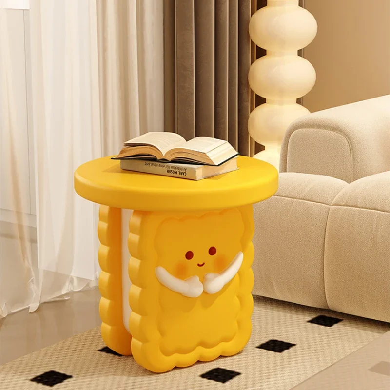 Creative Storage Table for Living Room Sofa, TV Cabinet Sculpture Ornaments, Funny and Cute Biscuit Coffee Table, Home Furniture