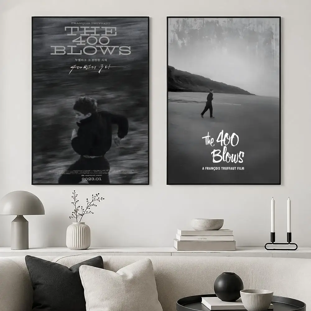 T-The 400 Blows Poster posters for bedrooms and living rooms high definition cartoon movie-themed wall art.