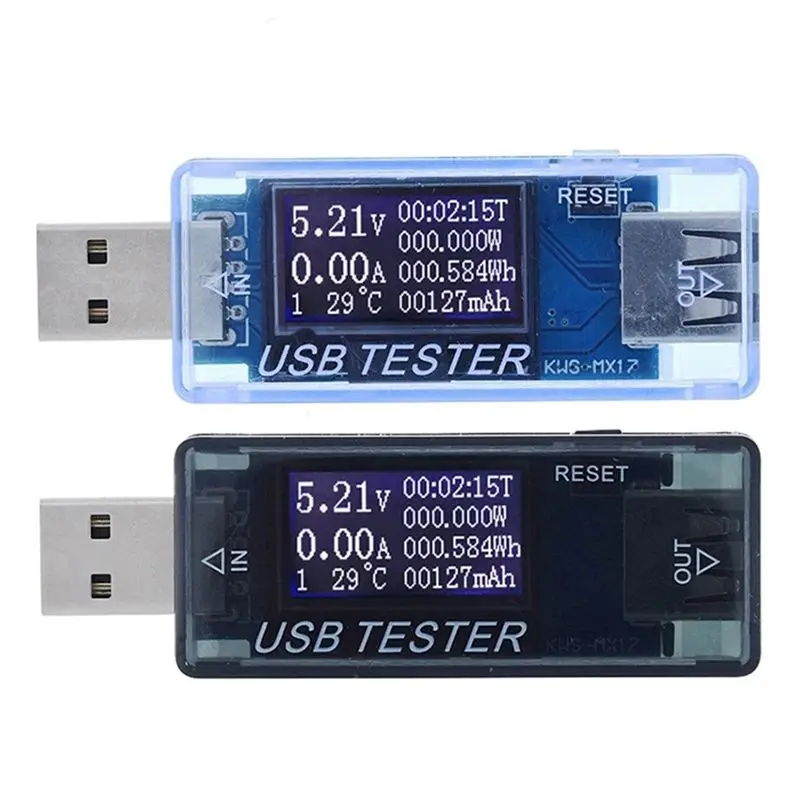 *ONE DAY USB Tester DC Power Meter 4V-30V Digital Voltmeter Volt Meter Power Bank Wattmeter Voltage Tester Doctor Detector,Blue