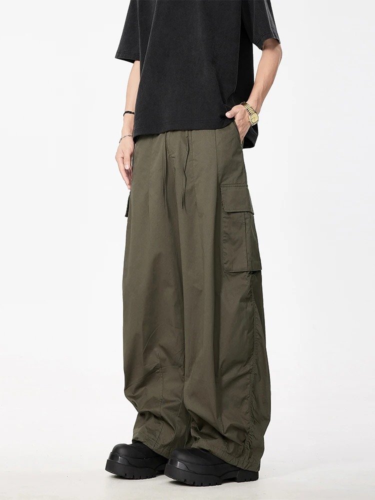 

Мужские прямые брюки-карго в стиле милитари, американские парашютные рабочие брюки, осенне-зимние, модные, повседневные, с множеством карманов