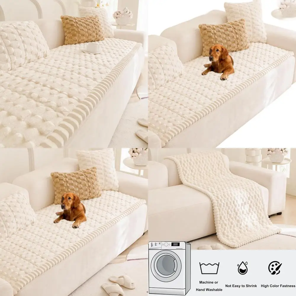 

Защитный чехол для дивана, защита для дивана, приятный для собак, моющийся, нескользящий пушистый чехол для дивана