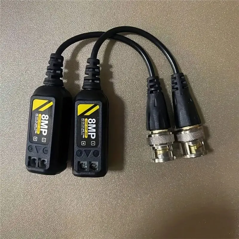 DT51 8MP HD Video Balun, Passive Twisted Pair BNC Transmitter for AHD CVI TVI Camera, High-Resolution Video Converter, 1 Pair