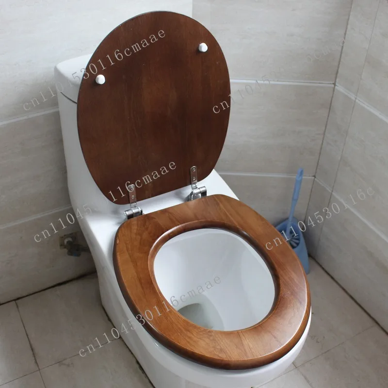 Universal silent disassembly is fast U Universal one-button V slow down toilet cover Solid wood thickened ring toilet cover
