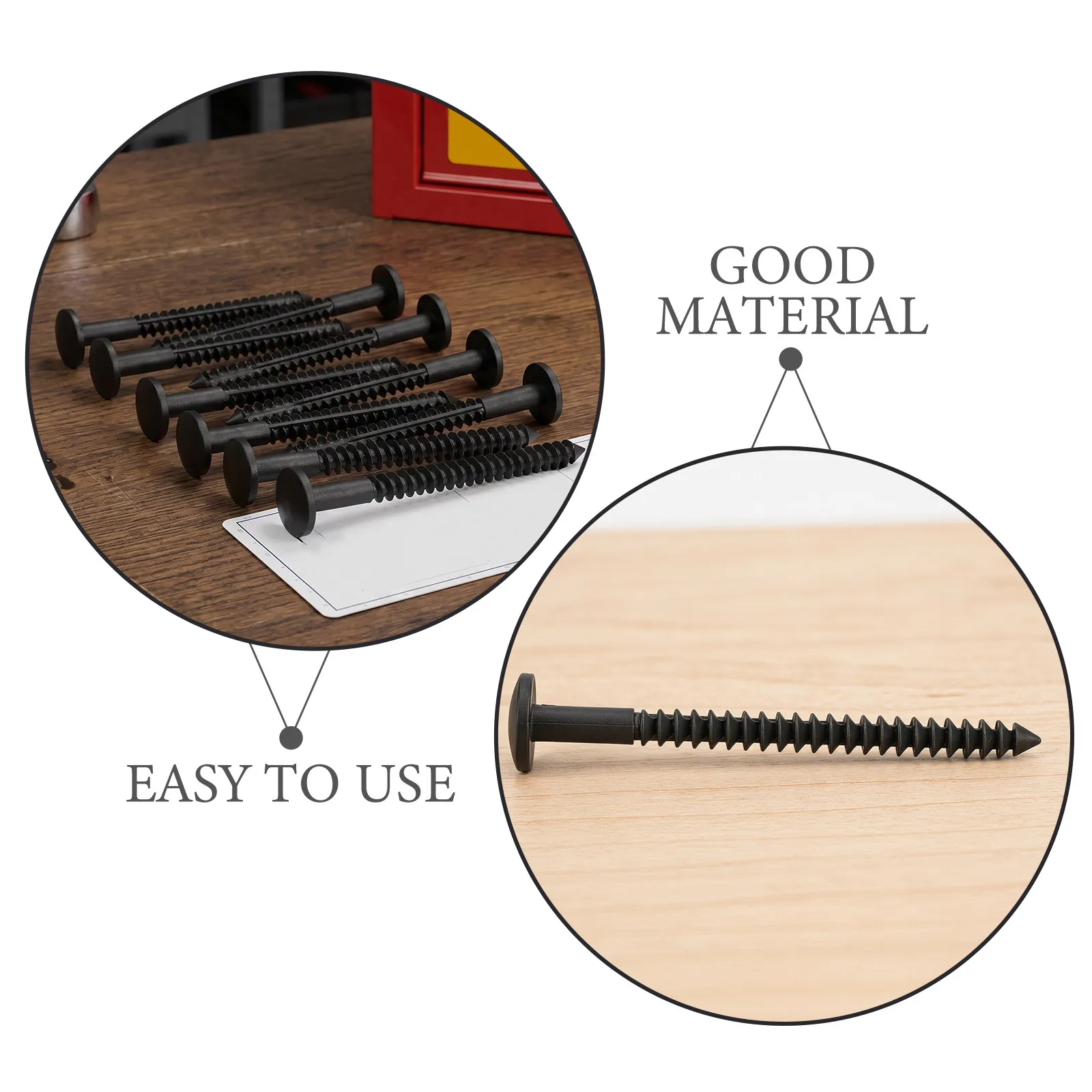 60Pcs Black Vinyl Shutter Pegs Plastic Spike Anchors for Exterior Window Panel Mounting and Decorative Shutter Hardware