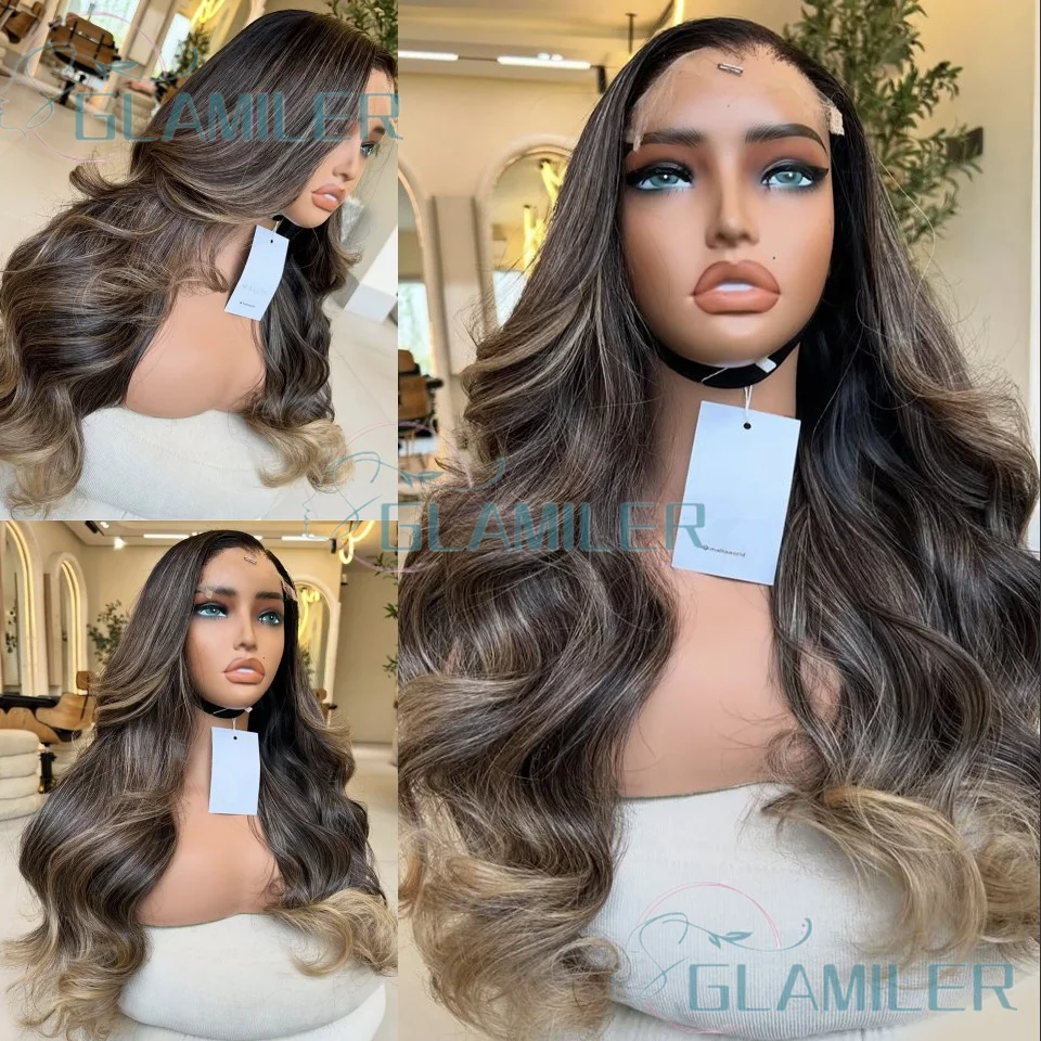 

Левая часть тела Волнистые Выделите Коричневые Светлые Человеческие Волосы 13x4 Шелковый Верх Парики Фронта Шнурка Реми Бразильские Парики Фронта Шнурка 13x6/360