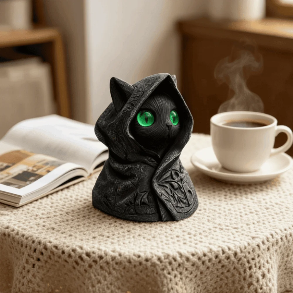 3D Printing Mockup - Подарки: 3D-печатная скульптура кошки, плащ с