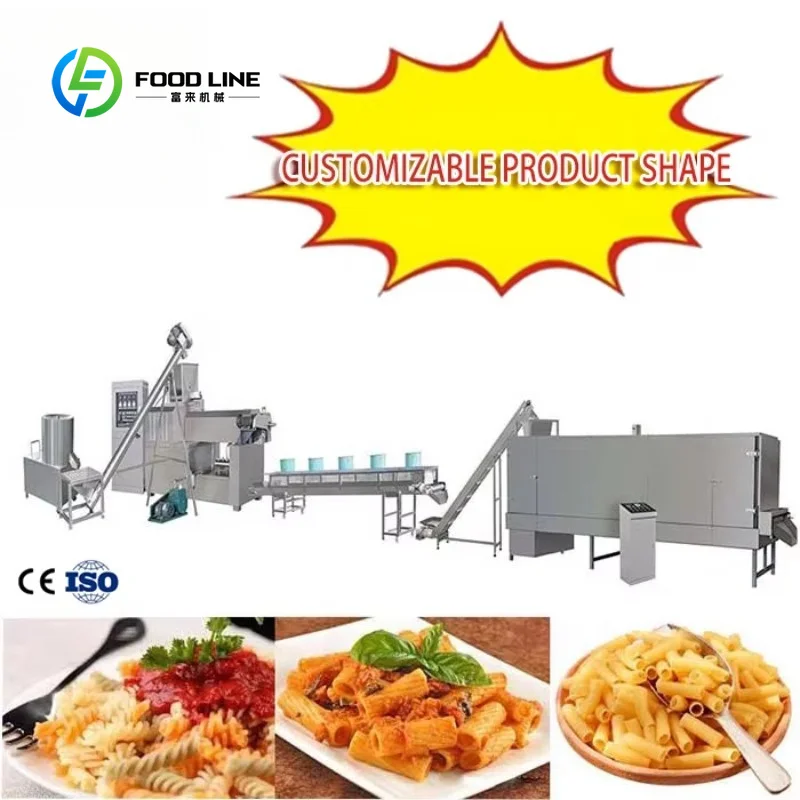 Custom Various Shapes Italian Pasta Machine, Fully Automatic Stainless Steel Line for Instant Macaroni Production