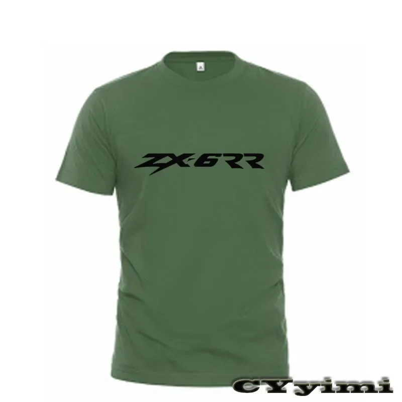 For  ZX6RR ZX6 RR T Shirt Men New LOGO T-shirt 100% Cotton Summer Short Sleeve Round Neck Tees Male