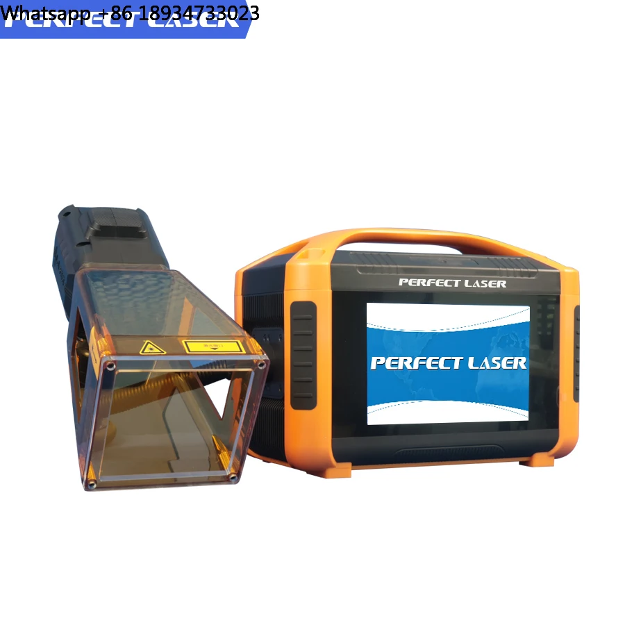 Perfect Laser 20W/30W Handheld Plug-in/Battery Charging PCV Metal Plane Slope Surface Max Fiber Laser Engraver Marking Machine