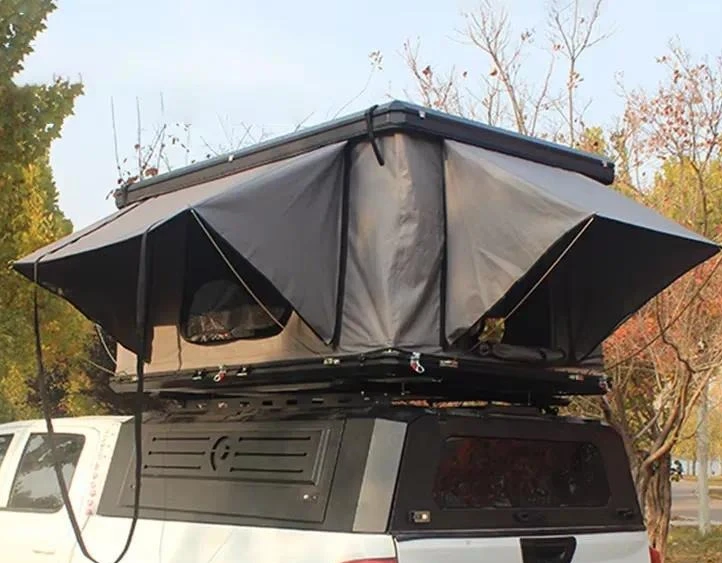 Aluminum alloy hard square four-season roof tent single-layer no need to build 600D Oxford cloth 2-person trolley for outdoor