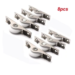8PCS 25mm Sliding Door Roller Nylon Caster Wheel Pulley Runners for Cabinet Wardrobe Window Furniture Hardware load-bearing 20KG