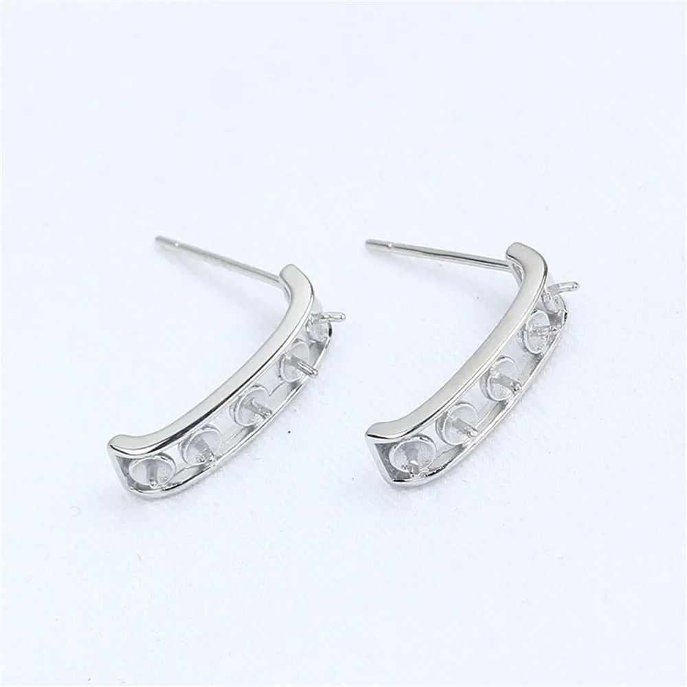 

Серьги из стерлингового серебра 925 пробы с жемчугом, принадлежности для самостоятельного изготовления ювелирных изделий, пустые стойки для сережек для аксессуаров ручной работы, без жемчуга