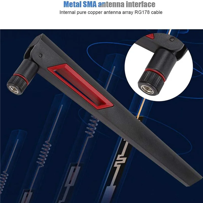 Antena de roteador de ganho completo sma 8dbi 2.4g/5.8g antena de banda dupla adaptador de roteador wi-fi para asus ac68u/ac88u/ac66u 9 peças