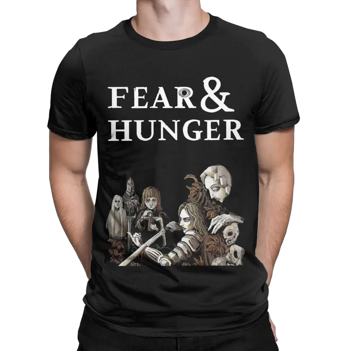 Fear And Hunger Men\'s T Shirt Unique Tees Short Sleeve Crewneck T-Shirt Pure Cotton Classic Tops