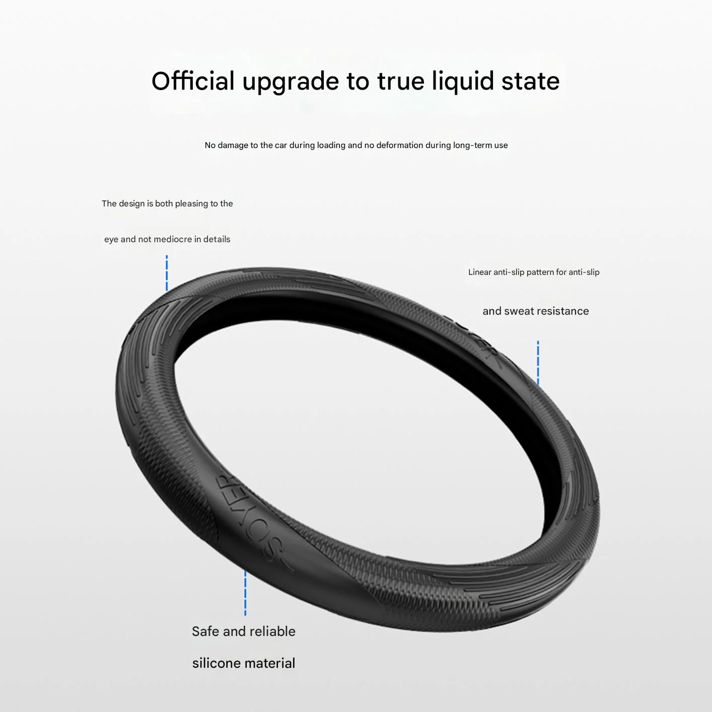 

Car steering wheel cover silicone summer non-slip sweat-absorbent high-end handlebar cover protective cover four seasons protect