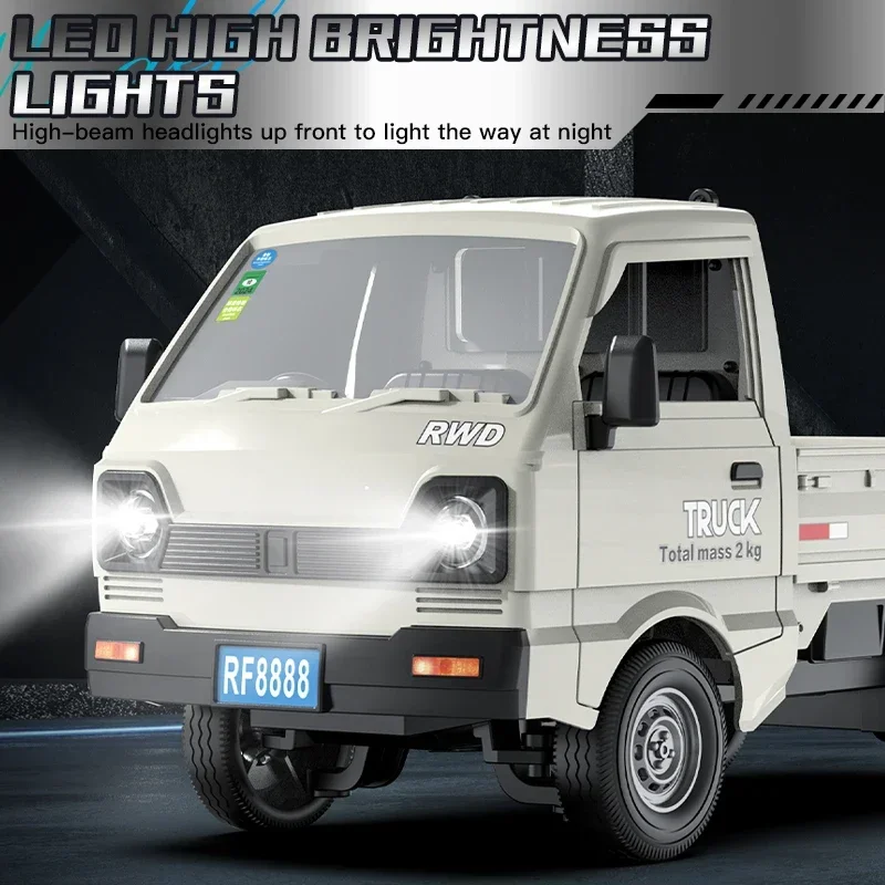New RC Truck 1:16 2.4GHZ RC Car Simulation Drift Climbing Truck With Spray and LED Lights Electric Truck Model Boy's Toys Gifts