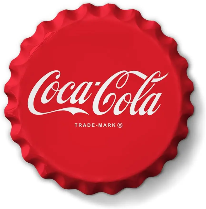 Desperate Enterprises Coke Classic Stamped Shape Bottle Cap - Premium Aluminum Sign - Made in USA - 18