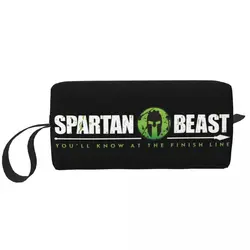 Custom Travel Sparta Spirit Spartan Race Toiletry Bag Fashion Cosmetic Makeup Organizer Women Beauty Storage Dopp Kit Case