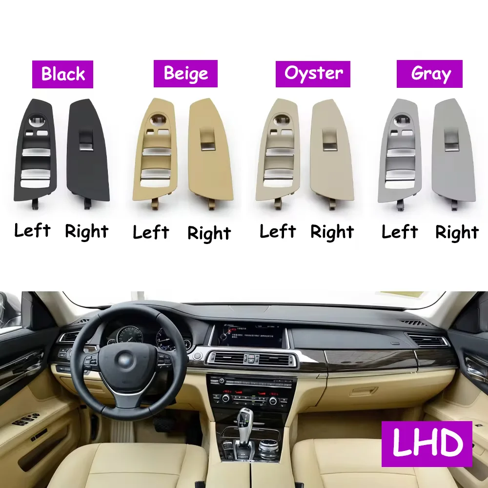 2PCS LHD RHD Car Front Door Window Control Switch Outer Frame Panel Trim Cover For BMW 7 Series F01 F02 730 735 740 745 750 760