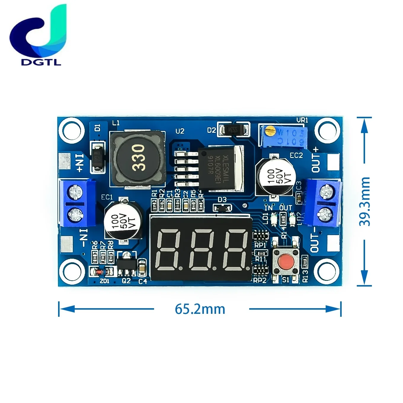 XL6009 Boost Step-up Module Power Supply LED Voltmeter Adjustable boost module with digital voltage meter displayUpdated version