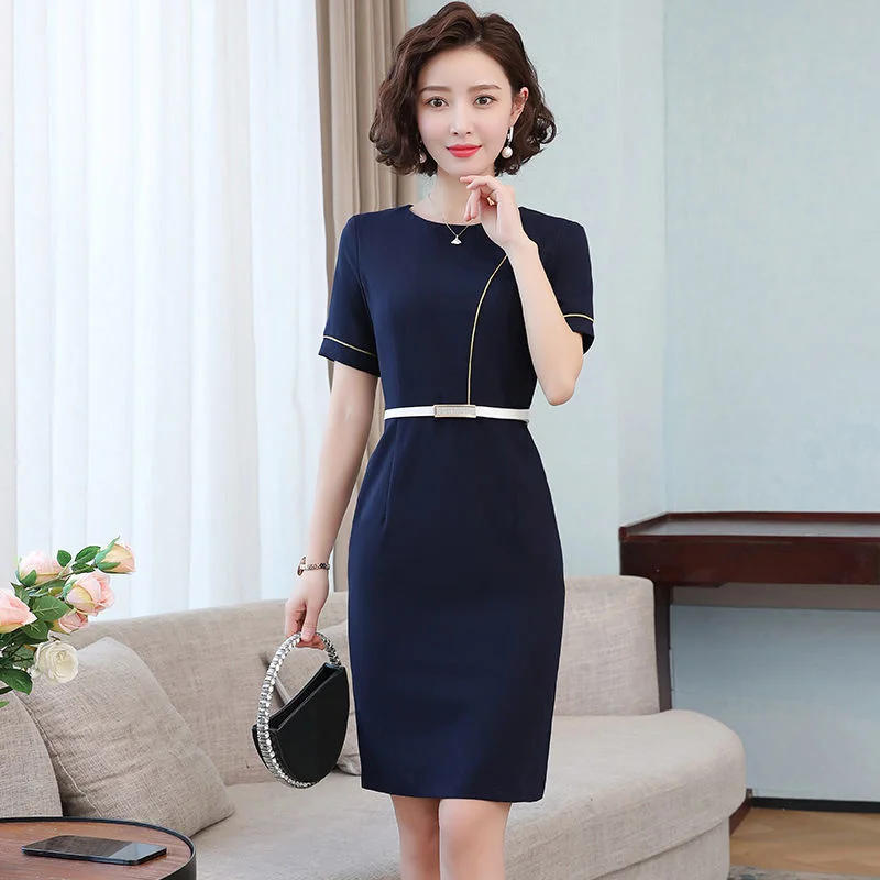 

Uniform, Temperament, Professional Sales Building, Jewelry Shop, High End Flight Attendant Skirt, Summer Thin Dress Elegant