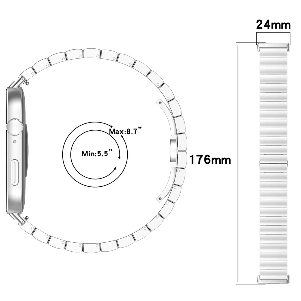 BEHUA 22mm Wrist Band For Huawei Watch Fit 3 Stainless Steel Watchband Correa for Huawei Fit3 Smartwatch Fashion Strap Bracelet