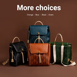 For Women's New Solid Color Backpack Retro Large Capacity PU Material Women's New Backpack