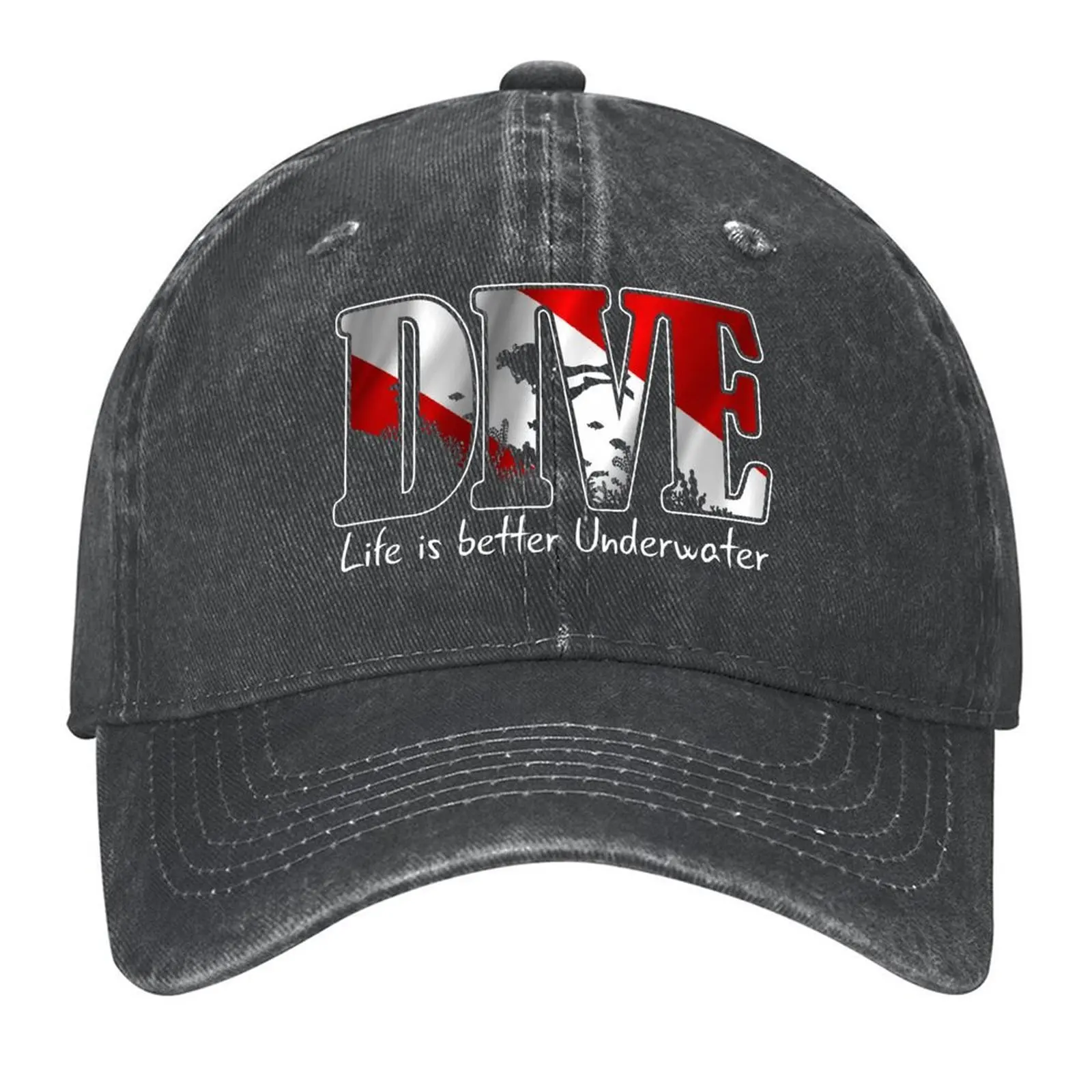 Scuba Diving ~ Life is Better underwater Baseball Cap Sun Hat For Children hats on offer Visor Golf Cap Hats For Men Women's