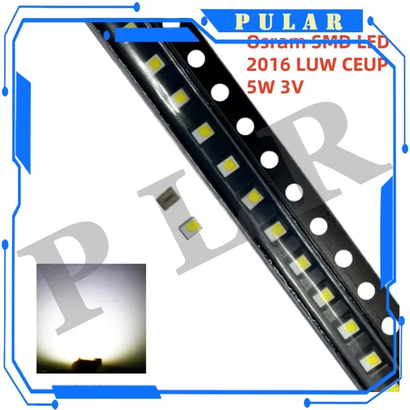 PLR 10pcs/20pcs/30pcs Osram SMD LED 2016 LUW CEUP 5W 3V 5500-6500K White High-Power car lamp bead