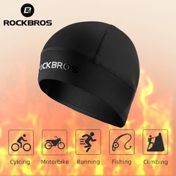 ROCKBROS – casquette de cyclisme en polaire pour hommes, chapeau de sport de plein air, coupe-vent chaud, ski, vélo, hiver