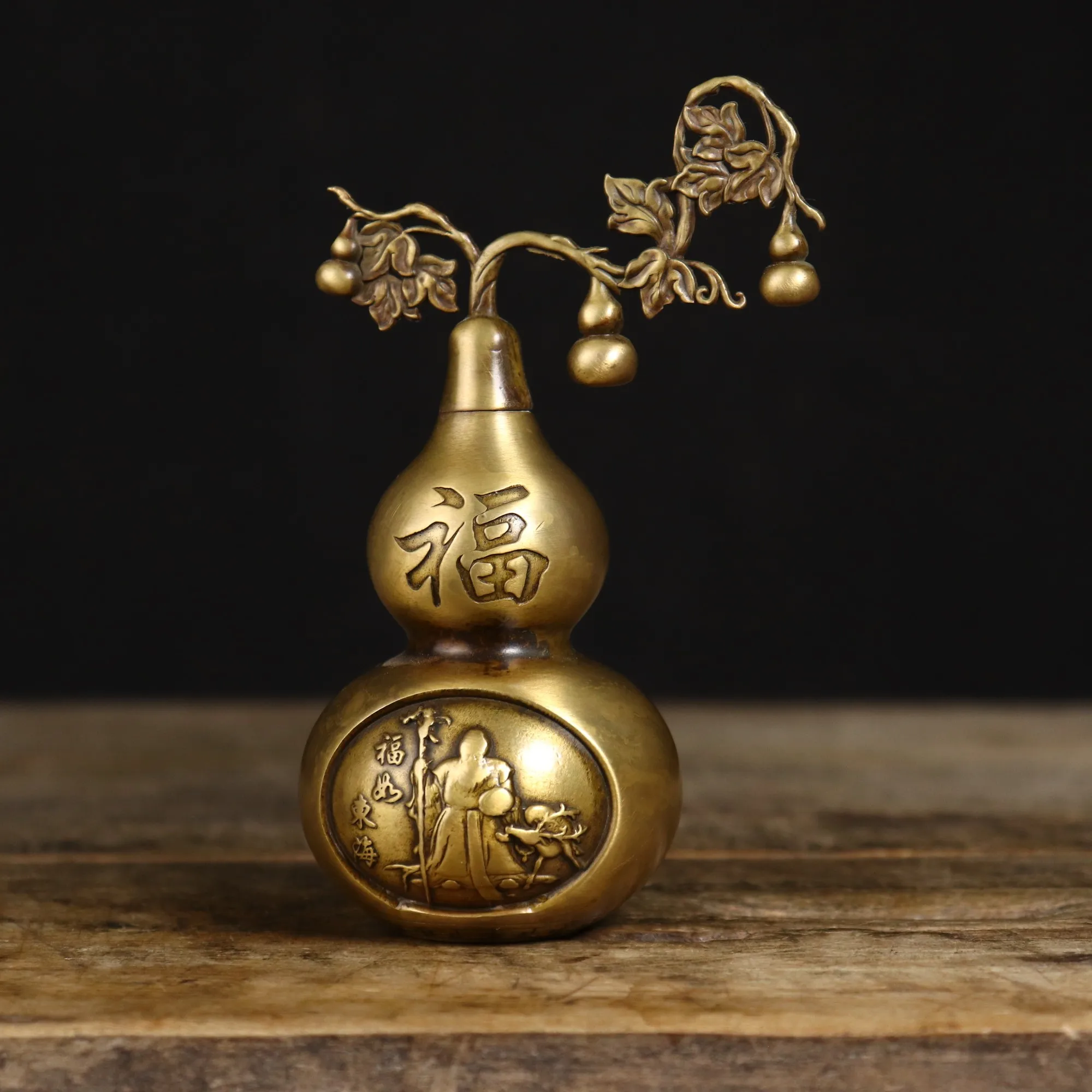 

Chinese brass brass gourd home decoration pieces