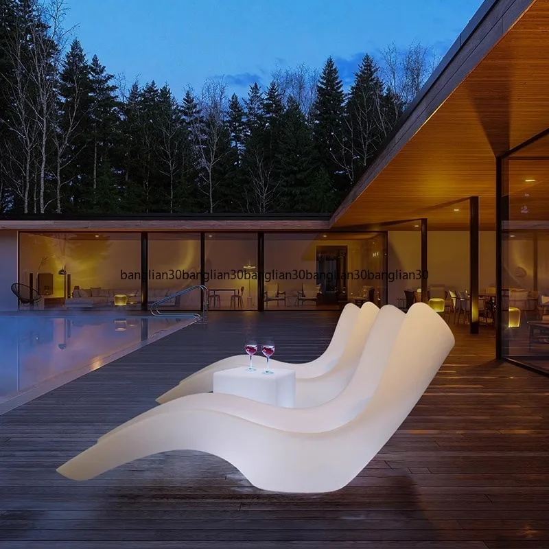 كراسي الشاطئ المضيئة كراسي الصالة كراسي حمام السباحة في الهواء الطلق في الهواء الطلق فندق الشمال كرسي أريكة واحد البلاستيك الظهر #5