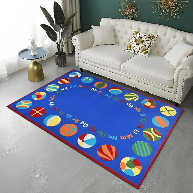 ABC Animal Alphabet Cartoon Large Area Rug Non-slip Easy Clean Carpet for Bedroom Living Room Sofa Doormat Home Decor Floor Mat
