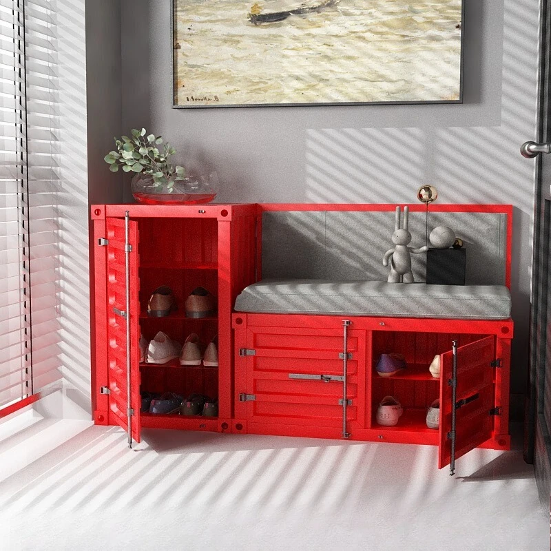 

American household container shoe cabinet corridor industrial style shoe cabinet entry multi-layer three-dimensiona