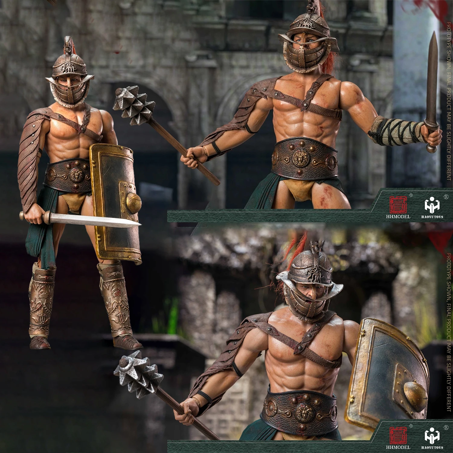 

HHMODEL HAOYUTOYS 1/6 Roman Gladiator Imperial Legion Action Figure Model, Hunting Edition Collectible Toy Gift for Adults Fun