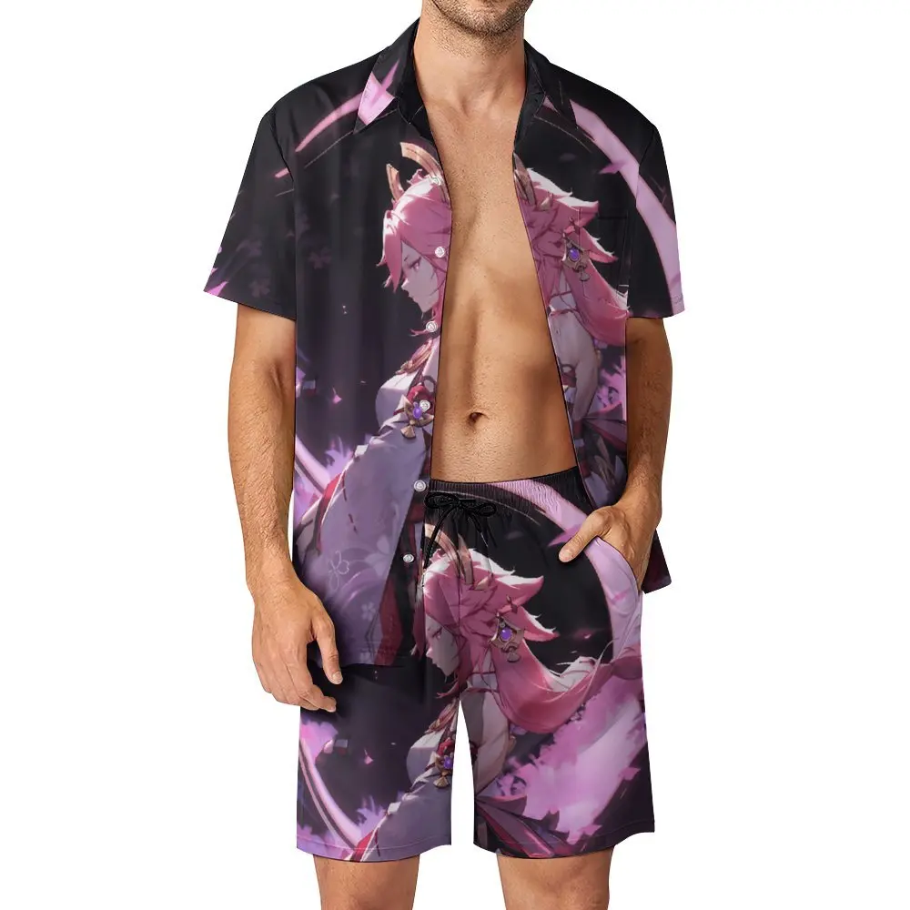 Yae ata ko Genshin Impact Art pour hommes, plage trempée, nouveauté, 2 pièces trempées, shopping de haute qualité, taille USA, à vendre