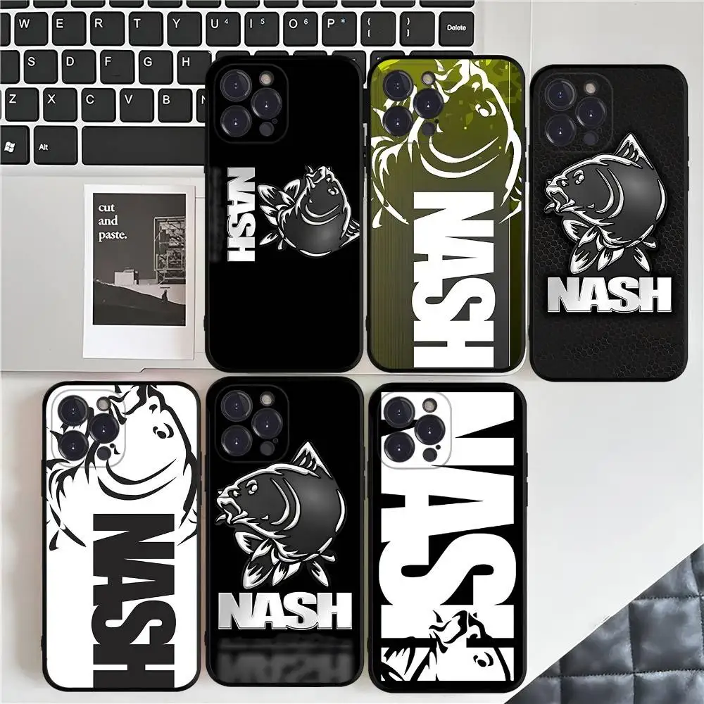 N-Nash Fishing Logo Phone Case For IPhone 16 15 14 11 12 13 Mini Pro XS Max Cover 6 7 8 Plus X Funda Shell