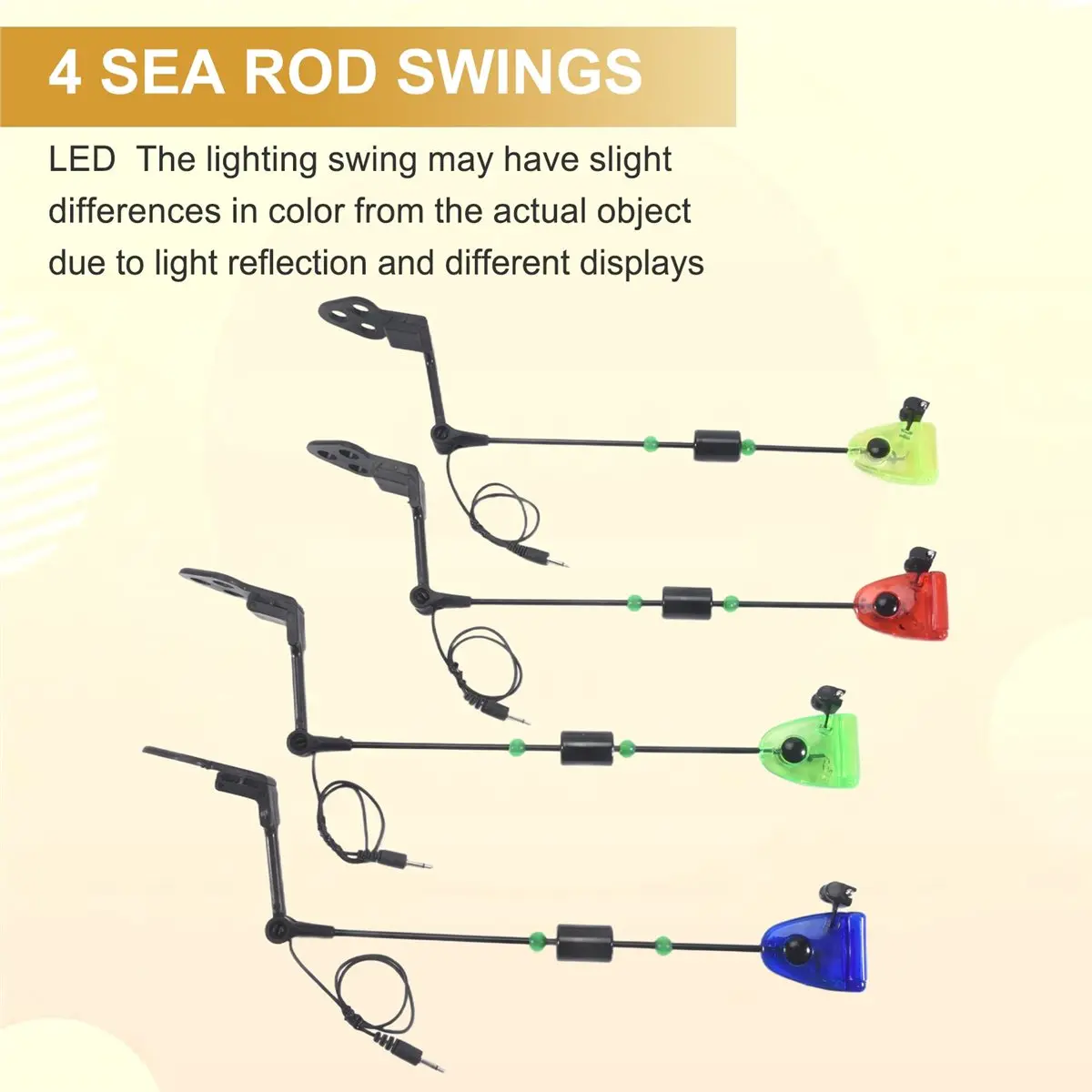 didyou 4Pcs Fishing Swingers Set Fishing Bite Alarm Indicators in Zipped Case LED Illuminated Swinger Carp Fishing Accessories