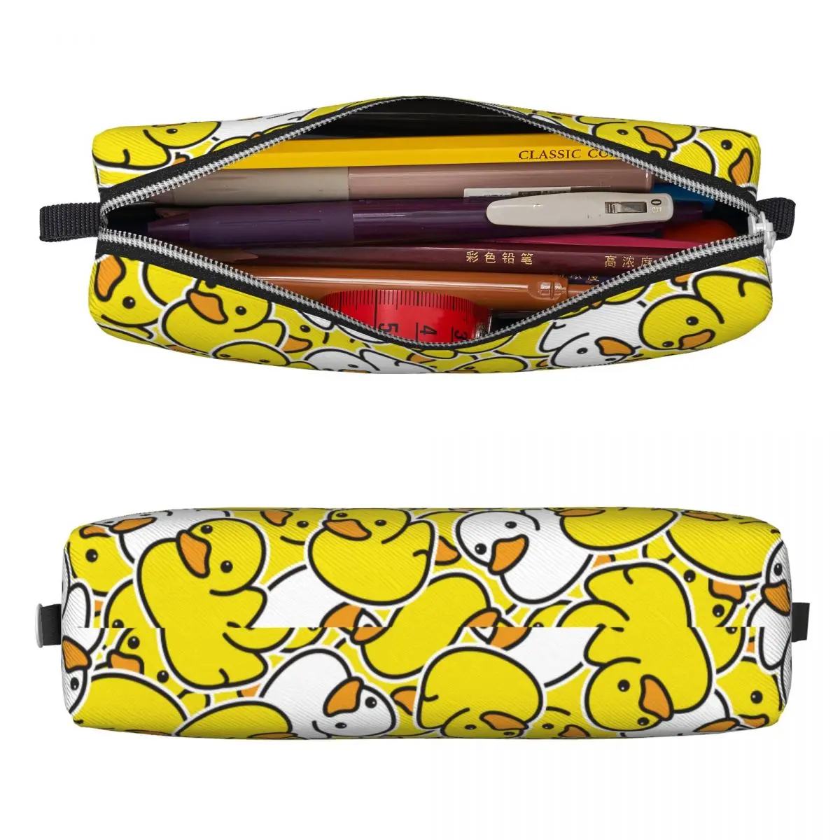 Imagem -02 - Desenhos Animados Duck Rubber Pattern Pencil Cases Fun Ducky Pen Cases Bolsas de Grande Capacidade para Estudante Escritório Presentes Papelaria