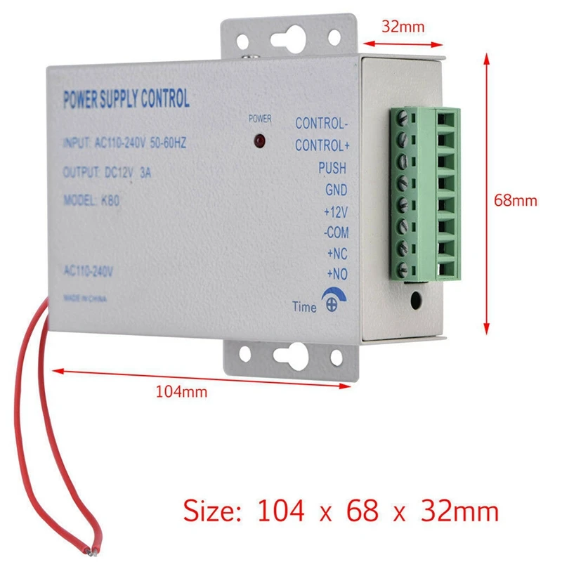 4X K80 Door Access System Electric Power Supply Control DC 12V 3A Miniature Power/Electric Lock Power