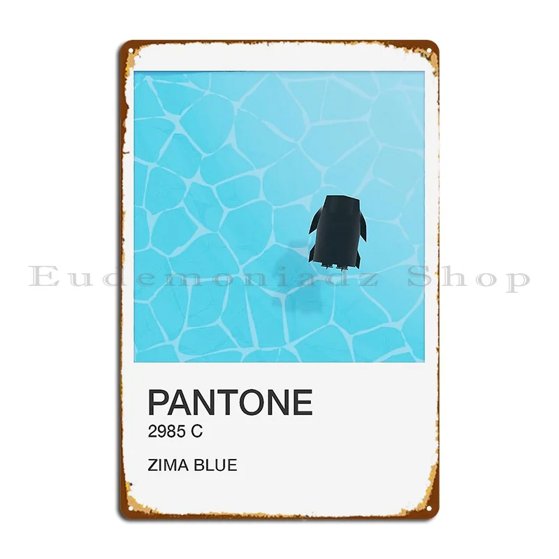 Pantone Zima Blue Metal Plaque Poster Painting Garage Kitchen Custom Wall Cave Tin Sign Poster