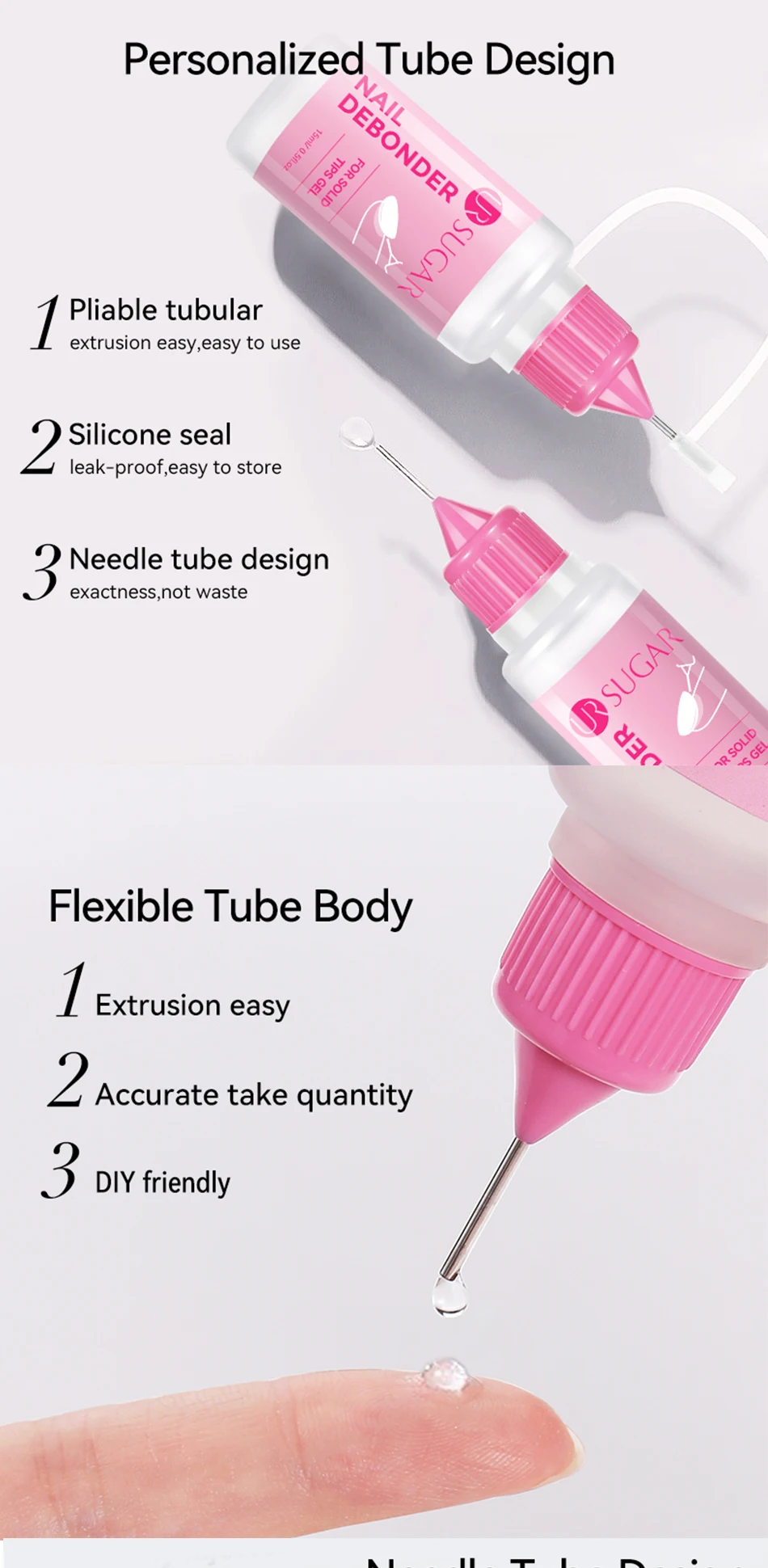 UR SUGAR 15ml Remover For Solid Tips Gel False Nail Tips Solid Adhesives Gel Remover Press On Nails Gel Fake Tips Remover Tools