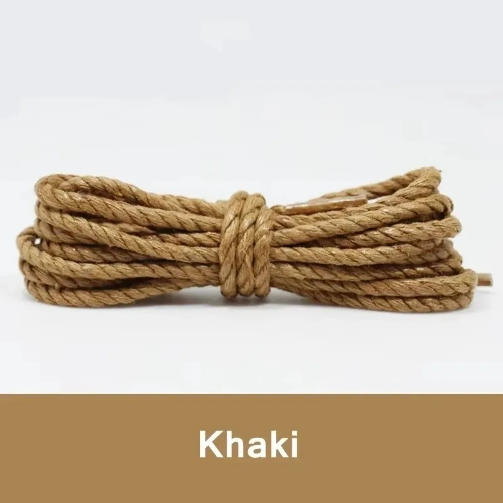 Durable Leather Waxed Shoelaces Replace Round Boots Laces Strings Waterproof Cotton Oxford Shoe Laces Shoes Accessories