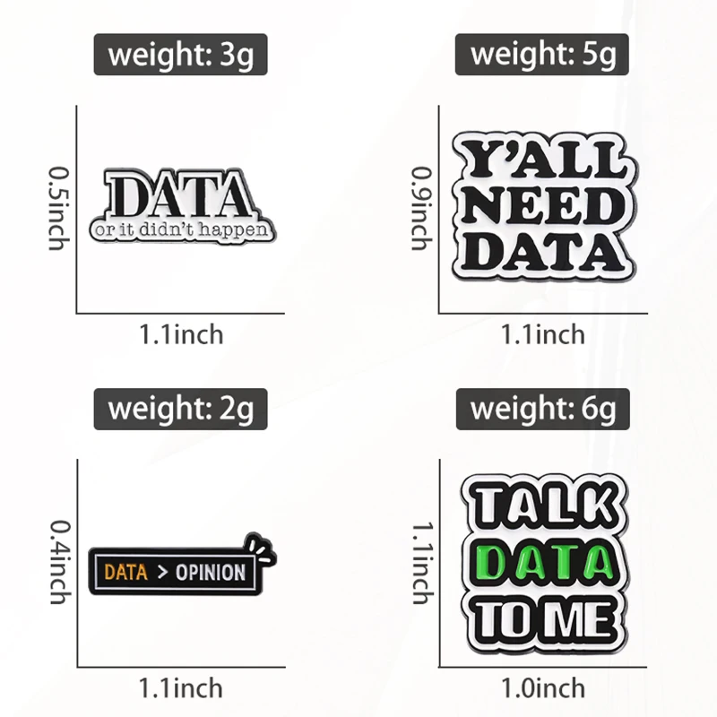 NEED DATA Pines Lapel Badges Funny Jewelry Gift for Friends Programmer Data Code Enamel  Brooch Custom Y'ALL