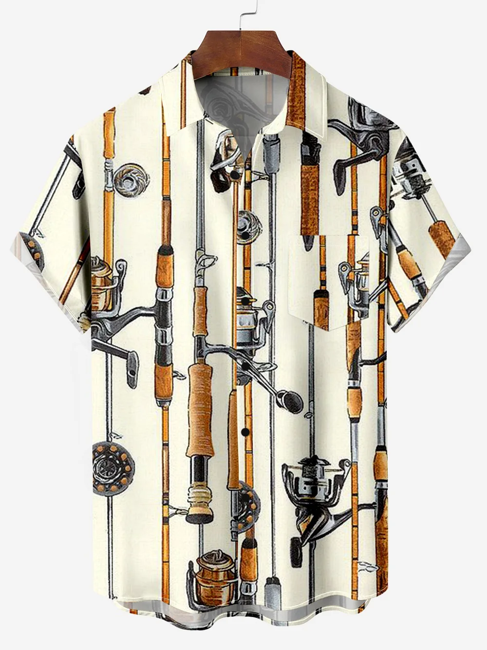 

Men's Hawaiian Casual Floral Shirt with Fishing Rod 3D Print Luxury Oversized Short Sleeve Y2k Harajuku Style Top for Sale